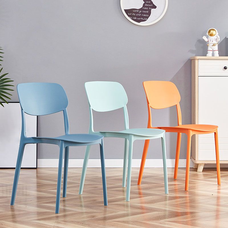Modern Stackable Chair Dining Armless Chair with Plastic Legs for ...