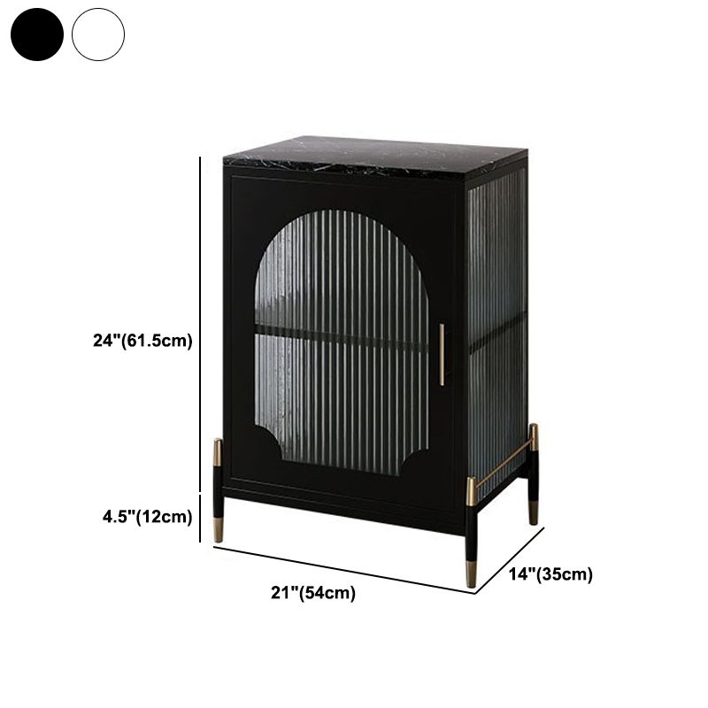 Glam Dining Server with Metal Legs Metallic Finish Sideboard with Glass Door Clearhalo 'buffet_sideboard' 'Buffets & Sideboards' 'furn' 'furn_buffet_sideboard' 'Furniture' 'Kitchen & Dining Furniture' 1200x1200_d6c5bd83-a502-4152-b68f-cf7e44763b34