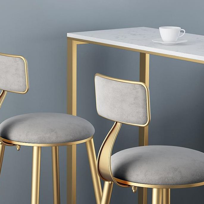Glam Rectangle Faux Marble Bistro Table Iron Double Pedestal Bar Dining Table, Only Table Clearhalo 'Bar Furniture' 'Bar Tables' 'bar_tables' 'furn' 'furn_bar_tables' 'Furniture' 'furniture_bar_tables' 'Kitchen & Dining Furniture' 1200x1200_d6c62184-c690-4c30-9ebc-a7e1905eda7f