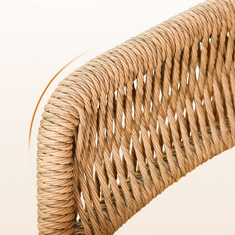 Contemporary Rattan Two Arm Chaise Flared Arms for Bedroom Living Room