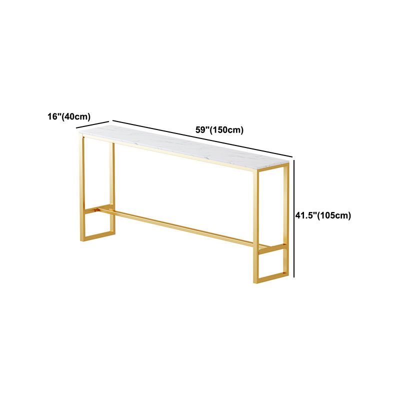 Glam Style Pub Table Bar Height Rectangle Bar Table for Breakroom