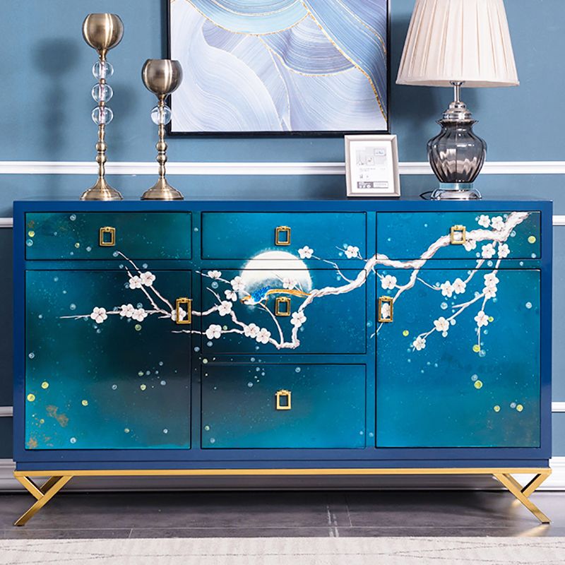 Glam Birch Birch Sideboard Credenza per scaffalature regolabili con cassetto per soggiorno