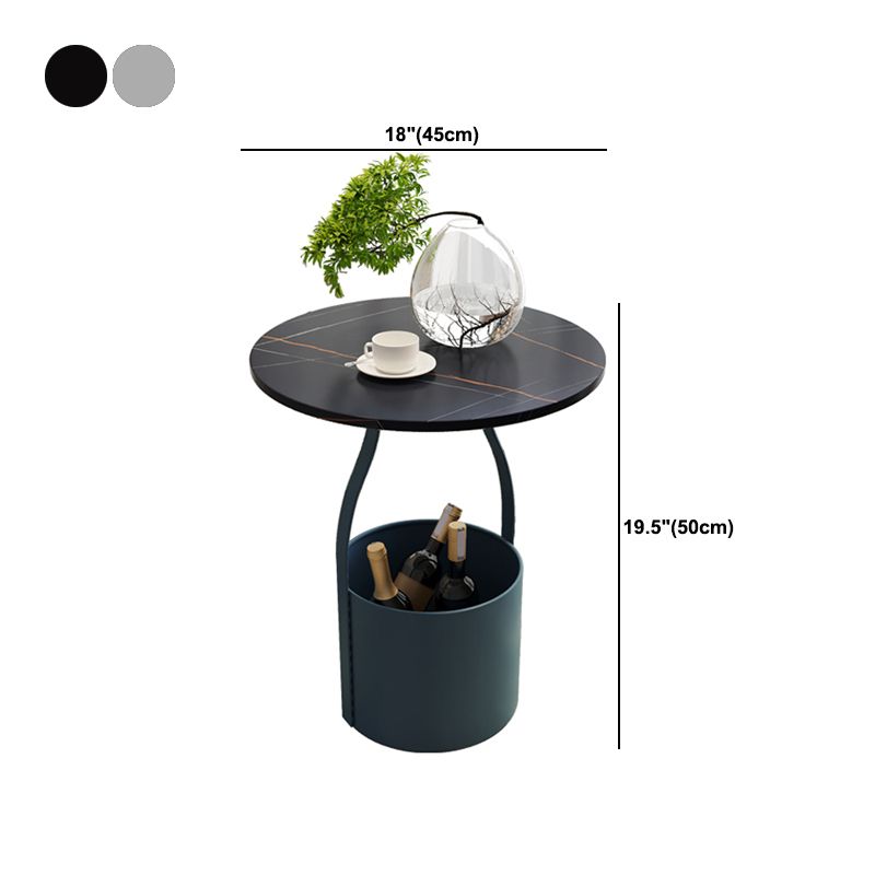 19.6" Tall Modern Round Slate Top Side Table Iron Pedestal End Table Clearhalo 'Coffee & Accent Tables' 'End & Side Tables' 'end_side_tables' 'furn' 'furn_end_side_tables' 'Furniture' 'Living Room Furniture' 1200x1200_d6c9d78c-6cd6-4008-8b7d-0a5388550905