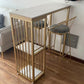 Glam 1/2/3 Pièces Tableau de barre Ensemble de comptoir en pierre rectangle avec tabourets hauts