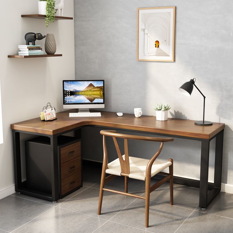 Solid Wood L-Shaped Writing Table Simplicity Fixed Work Desk Clearhalo 'Furniture' 'furniture_office_desk' 'Office Desks' 'Office Furniture' 'office_desk' 1200x1200_d6cca7dc-1331-48d8-a210-db810199b2cf