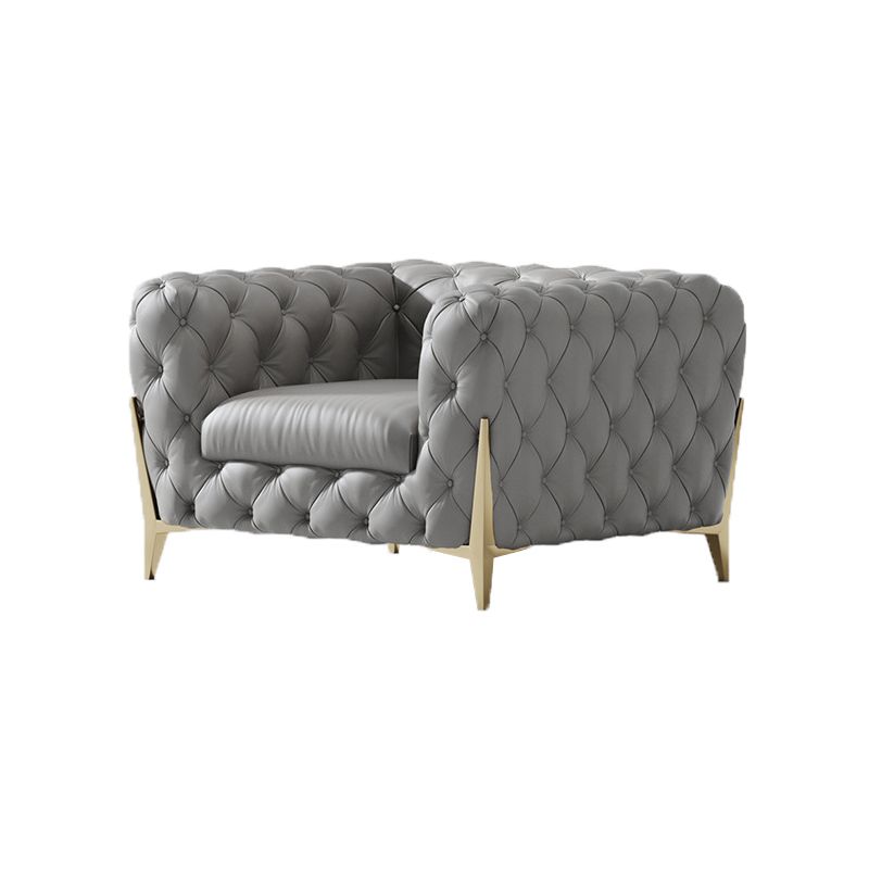 コンテンポラリータフトソファ30.31 "高フェイクレザータキシードアームソファソファ