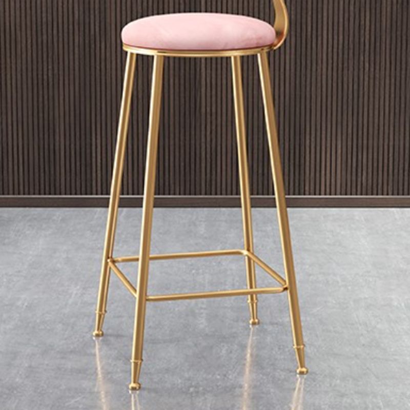 Glam Round Indoor Counter Stool Footrest Low Back Counter-height Stool Clearhalo 'Bar Furniture' 'Bar Stools' 'bar_stools' 'furn' 'furn_bar_stools' 'Furniture' 'Kitchen & Dining Furniture' 1200x1200_d6cd2a54-93b0-4d43-aa15-adee93946e0d