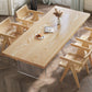 Vaste houten top eettafel modern natuurlijk acryl statief eettafel