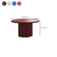 Contemporary Cocktail Table Pedestal Solid Wood Round Single Coffee Table