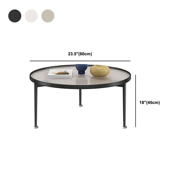 Contemporary Cocktail Table 3 Legs Glass Round Single Coffee Table