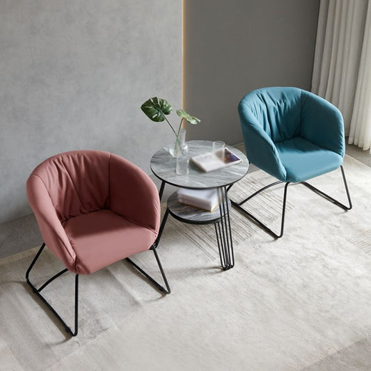 Modern Black Solid Back Dining Arm Chair Metal Kitchen Dining Arm Chair Clearhalo ' kitchen&dining_furn' 'Dining Chairs' 'Dining Tables & Seating' 'dining_chair' 'furn' 'furn_dining_chair' 'Furniture' 'furniture_dining_chair' 'Kitchen & Dining Furniture' 'kitchen' 1200x1200_d6d1dbd8-d883-40d2-be1f-cc12f751d5da