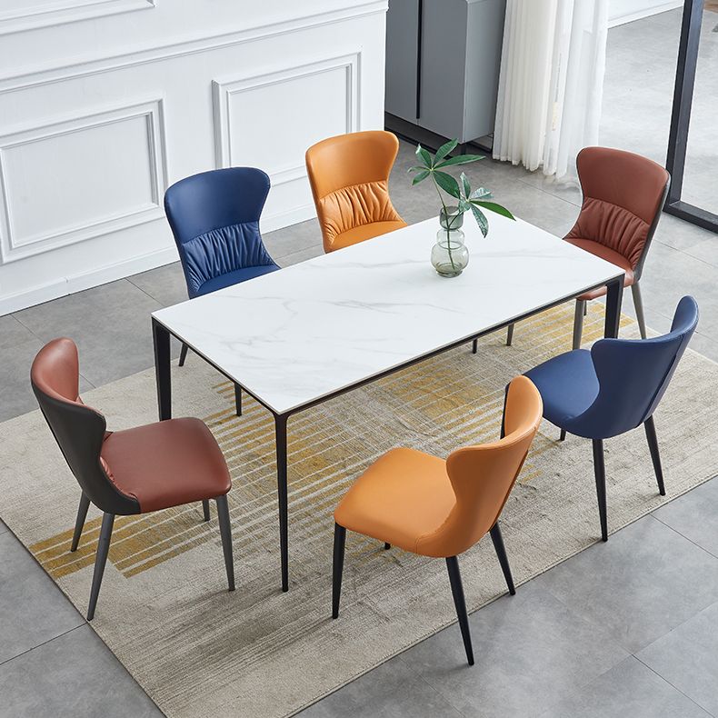 Industrial Metal Dining Room Chairs Armless Wingback Side Chair for Home Use Clearhalo ' kitchen&dining_furn' 'Dining Chairs' 'Dining Tables & Seating' 'dining_chair' 'furn' 'furn_dining_chair' 'Furniture' 'furniture_dining_chair' 'Kitchen & Dining Furniture' 'kitchen' 1200x1200_d6d43579-2a19-4bf3-8029-35f5a9c9b5b4