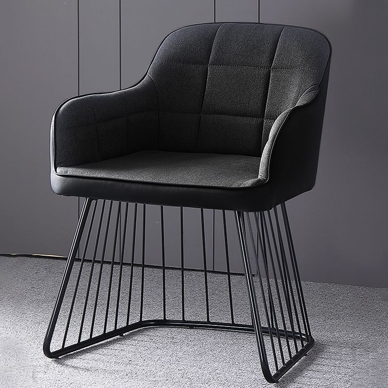 Industriële metalen basis eetkamerstoel gestoffeerde eetkamerstoel