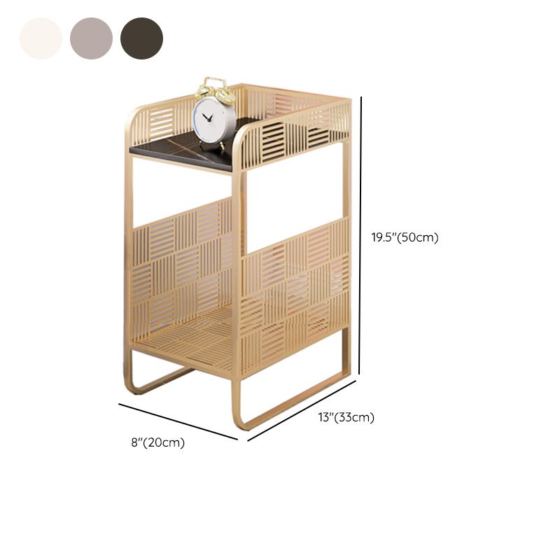 Glam Accent Table Nightstand Antique Finish Bed Nightstand with 2 Shelves Clearhalo 'Bedroom Furniture' 'furn' 'furn_night_stand' 'Furniture' 'night_stand' 'Nightstands' 1200x1200_d6d5ad4a-58b9-4d2b-bfb8-b19f53c5f6cd