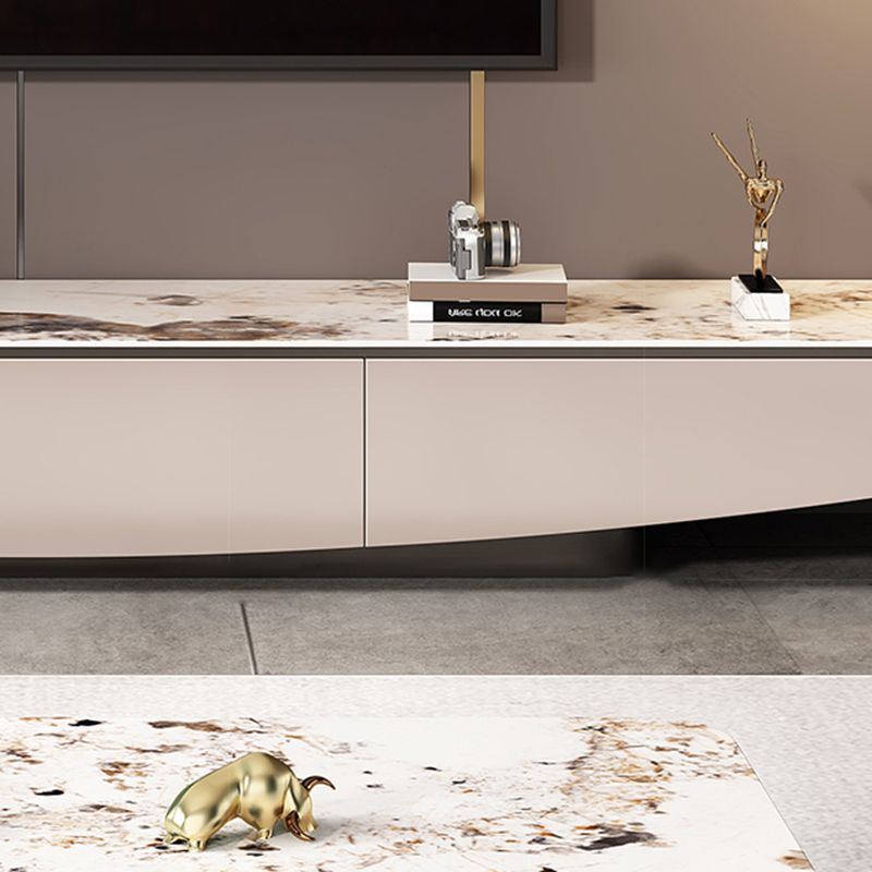 Modern Media Console TV Stand Stone TV Stand Console with 3 Drawers Clearhalo 'furn' 'furn_tv_stands_entertainment_centers' 'Furniture' 'Living Room Furniture' 'TV Stands & Entertainment Centers' 'TV Stands & Media Storage Furniture' 'tv_stands_entertainment_centers' 1200x1200_d6d67e5d-9bbf-4388-9593-64f3dab1a4d7