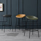 Modern Leather Counter Bar Stool Black Base Footrest Low Back Counter Stool
