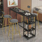 Mesa de bar rectangular con tapa de madera sintética, mesa de pub moderna con estructura de metal