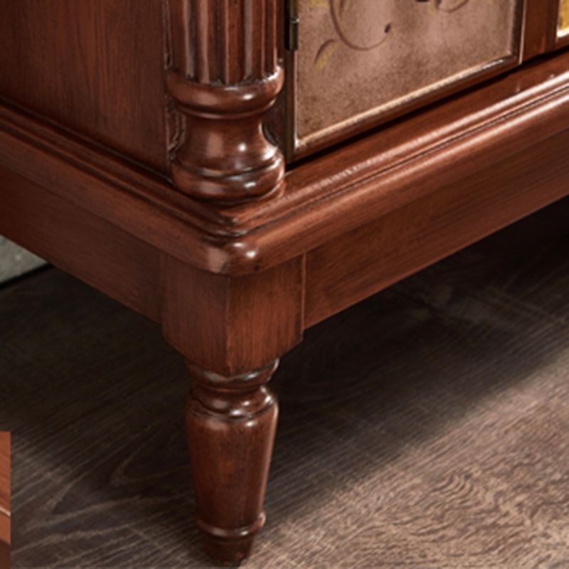 Mid-Century Modern Chest Wood Handcrafted Side Cabinet With Doors