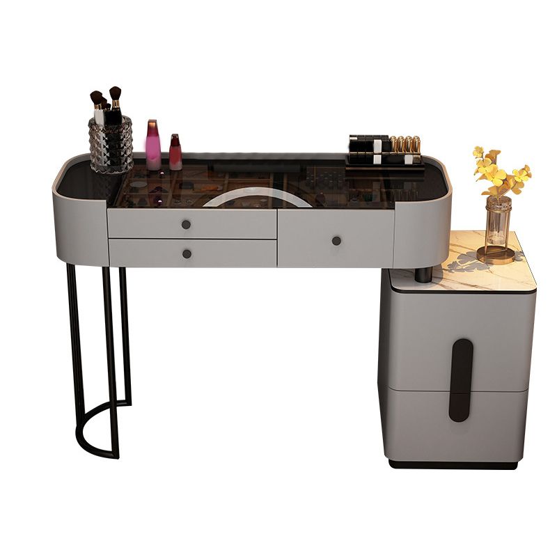 Tavolo da toeletta da vanità in vetro 15,74 "tavoli da vanità larghi con 5 cassetti
