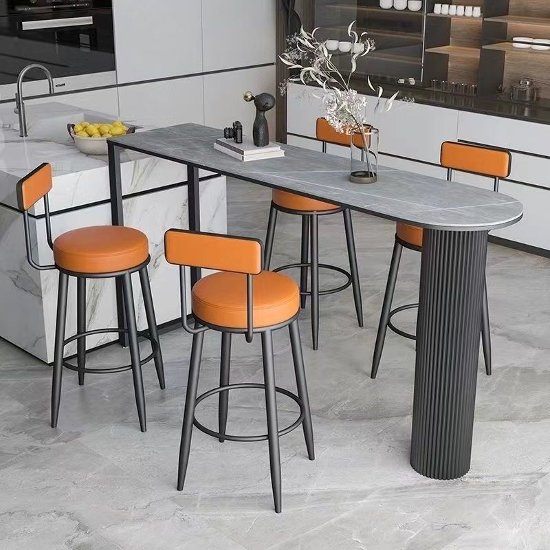 Nordic Simple Bar Table Stone Top Free Form Top Bistro Table for Restaurant Clearhalo 'Bar Furniture' 'Bar Tables' 'bar_tables' 'furn' 'furn_bar_tables' 'Furniture' 'Kitchen & Dining Furniture' 1200x1200_d6db4d3f-1c63-4a18-a79c-c44bcd08cc69