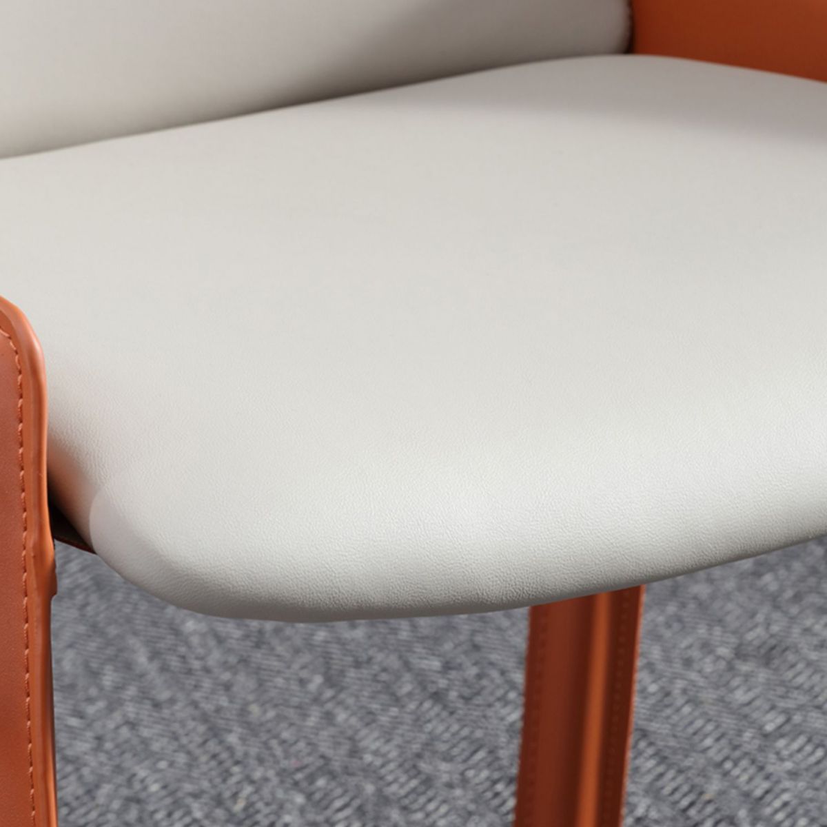 Modern Style Faux Leather Arm Dining Chairs Metal Dining Chair for Home Use Clearhalo 'Dining Chairs' 'Dining Tables & Seating' 'dining_chair' 'furn' 'furn_dining_chair' 'Furniture' 'Kitchen & Dining Furniture' 1200x1200_d6db60d3-b103-4245-b4bf-be410100805c