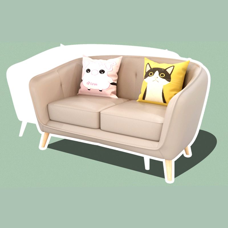 28.74"H Faux Leather Solid Color with Slope Arm for Bedroom Apartment Clearhalo 'furn' 'furn_sofas' 'Furniture' 'furniture_sofas' 'kitchen' 'kitchen_sofas' 'Living Room Furniture' 'Sofa' 'sofas' 1200x1200_d6dbb6f4-6a96-45ce-8f9c-fe1144f6b20b