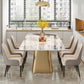 Traditional Luxury Style Sintered Stone Dining Table Rectangle Table with Pedestal Base Clearhalo ' dining_table' 'Dining Tables & Seating' 'Dining Tables' 'furn' 'furn_dining_table' 'Furniture' 'furniture_dining_table' 'Kitchen & Dining Furniture' 'kitchen&dining_furn' 'kitchen' 'kitchen_dining_table' 1200x1200_d6dd1f49-45aa-43c0-b31a-f46a8284b040