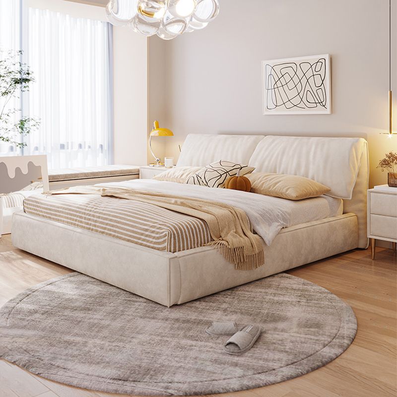 Testino imbottito in stile moderno imitazione bianca letto in pelle