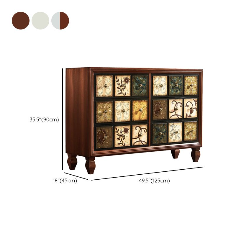 アメリカの伝統的な木製収納チェスト ホーム横型チェスト 引き出し付き