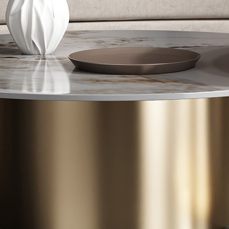 Luxurious Round Stone Coffee Table Set Pedestal Dia 31.5" Cocktail Table Clearhalo 'Coffee & Accent Tables' 'Coffee Tables' 'coffee_tables' 'furn' 'furn_coffee_tables' 'Furniture' 'Living Room Furniture' 1200x1200_d6deeac9-f2d5-4674-b47b-68db562bd299