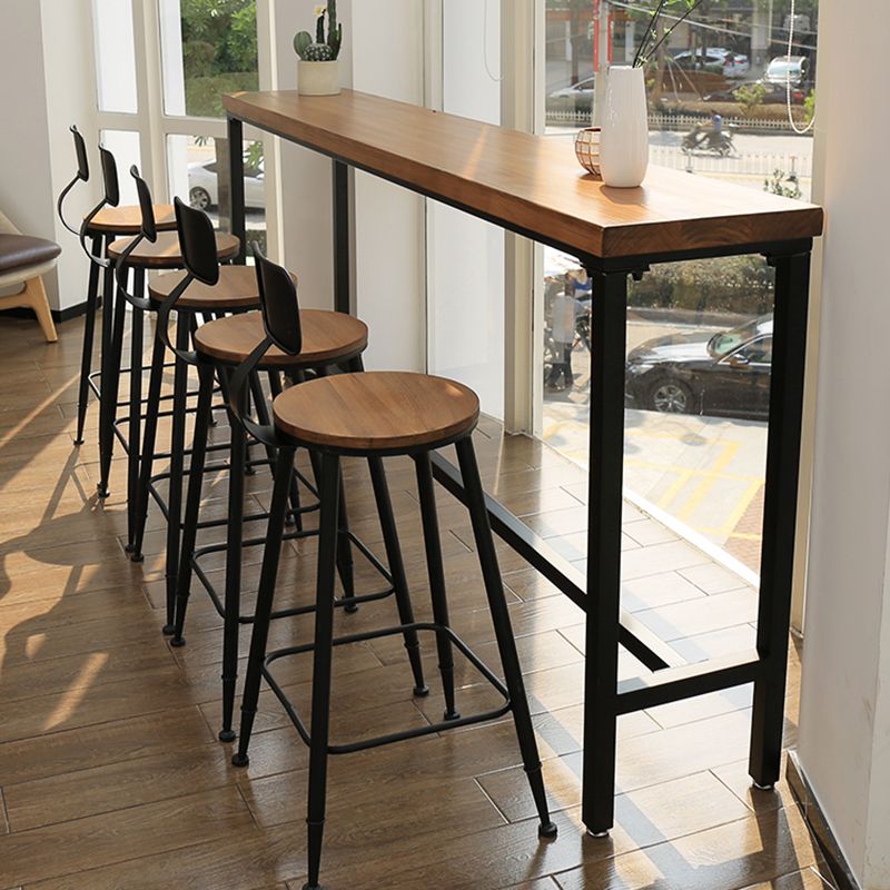 Zeitgenössisches Pub-Set aus massivem Holz, 1/6-teilig, rechteckiges Bar-Set mit Barhöhe