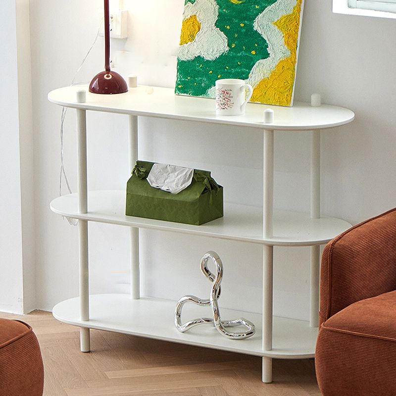 Modern White Solid Wooden Bookcase Open Shelf Bookshelf for Bedroom