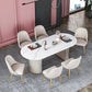 Luxury Sintered Stone Top Dining Table Oval Table with Double Pedestal for Restaurant Clearhalo 'Dining Tables & Seating' 'Dining Tables' 'dining_table' 'furn' 'furn_dining_table' 'Furniture' 'furniture_dining_table' 'Kitchen & Dining Furniture' 'kitchen' 'kitchen_dining_table' 1200x1200_d6e1a720-1394-42e2-8e94-9eea1788e3fc