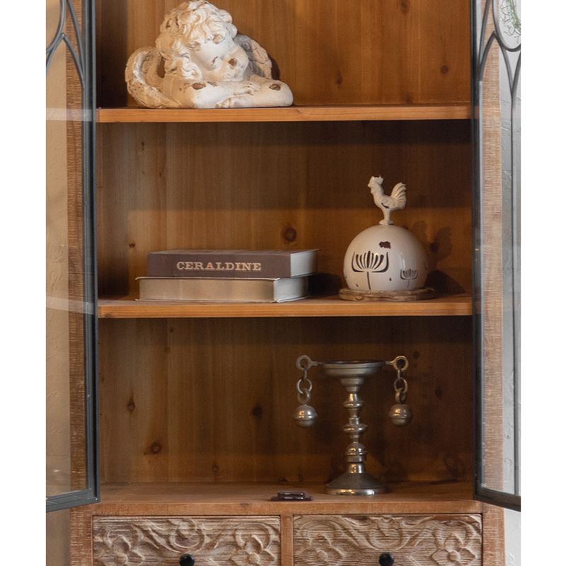 Traditional Display Stand Solid Wood Hutch Cabinet with Doors for Dining Room Clearhalo 'Display & China Cabinets' 'display_china_cabinets' 'furn' 'furn_display_china_cabinets' 'Furniture' 'Kitchen & Dining Furniture' 1200x1200_d6e1c3d4-c051-451a-b624-c9b731479741