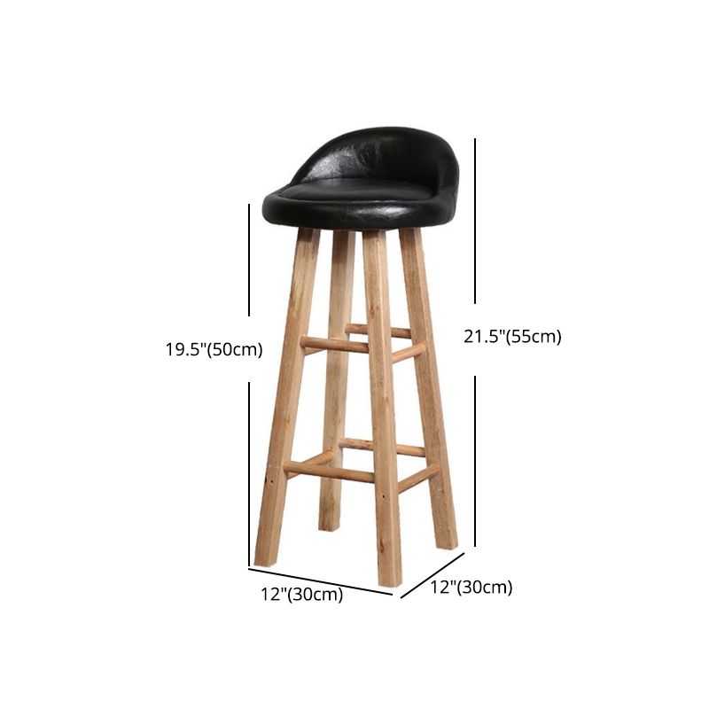 Modern Armless Counter Stool Rubber Wood Kitchen Bar Stool with Seat and Pedal Clearhalo 'Bar Furniture' 'Bar Stools' 'bar_stools' 'furn' 'furn_bar_stools' 'Furniture' 'furniture_bar_stools' 'Kitchen & Dining Furniture' 1200x1200_d6e1ca29-d5a6-4ff3-b899-bee353848d10