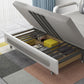 Light Gray 30.70" Wide Sofa Bed Linen Sleeper Sofa with Upholstered and Storage Box