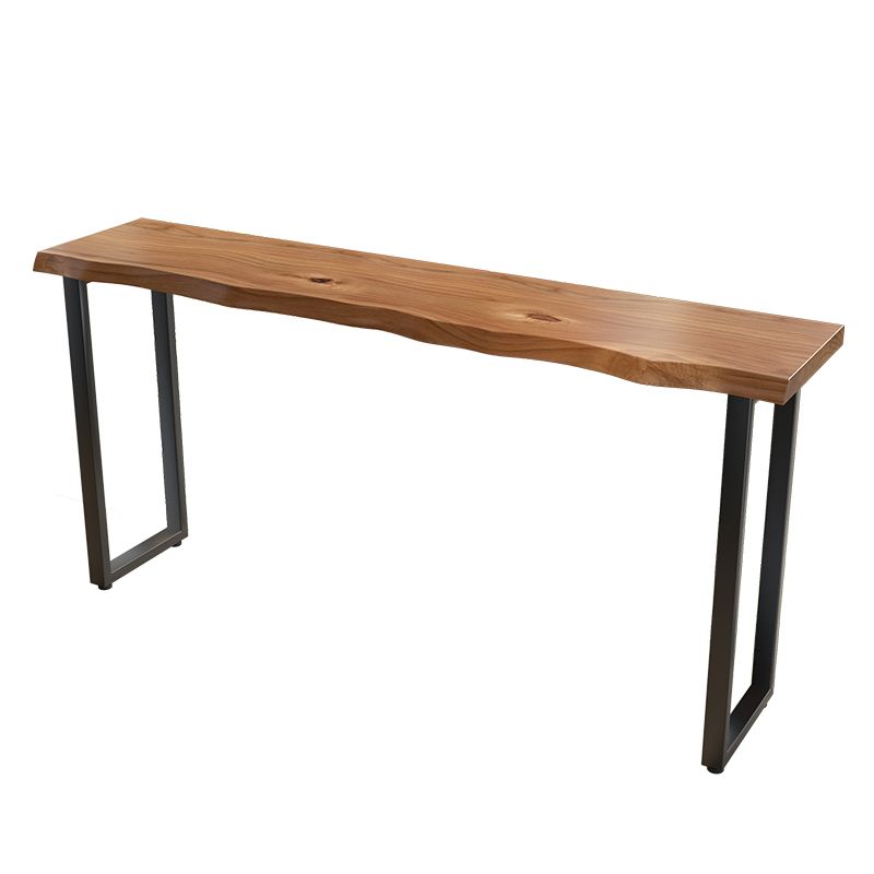Brown Modern Style Specialty Table Solid Wood and Iron Bar Table for Restaurant Clearhalo 'Bar Furniture' 'Bar Tables' 'bar_tables' 'furn' 'furn_bar_tables' 'Furniture' 'furniture_bar_tables' 'Kitchen & Dining Furniture' 1200x1200_d6e3824c-0d47-481f-8cb4-13e6ad7ab1b4