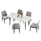 Metal and Stone Table Glam Style Minimalist Home Rectangular Dining Table Clearhalo 'Dining Tables & Seating' 'Dining Tables' 'dining_table' 'furn' 'furn_dining_table' 'Furniture' 'Kitchen & Dining Furniture' 1200x1200_d6e3f780-a745-4db7-980f-4ce9791e9c48