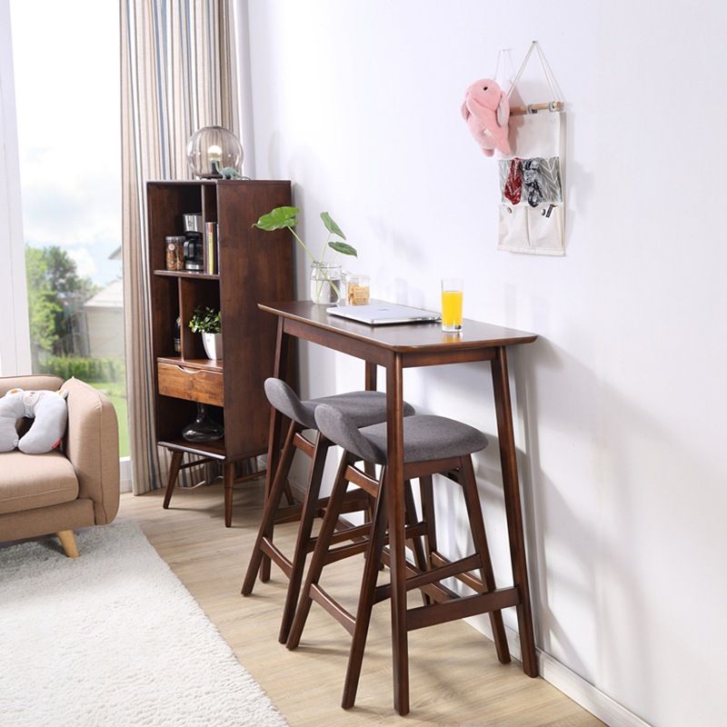 Solid Wood Bar Dining Table Contemporary Bar Table with Brown Base Clearhalo 'Bar Furniture' 'Bar Tables' 'bar_tables' 'Furniture' 'furniture_bar_tables' 'Kitchen & Dining Furniture' 1200x1200_d6e5215a-4fd3-4f9b-a9ef-b116d4134f9a