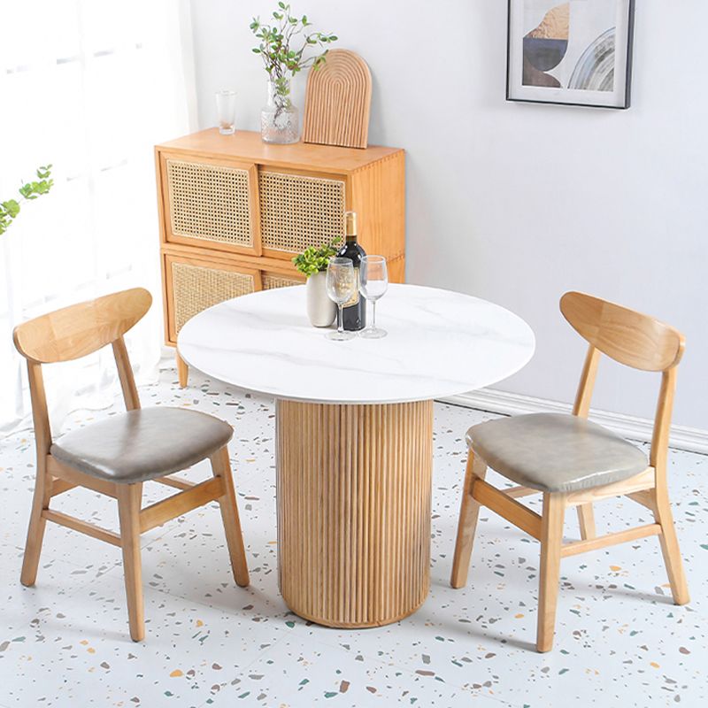 Modern Round Standard Height Dining Table Natural Base Pedestal Casual Dining Table Clearhalo 'Dining Tables & Seating' 'Dining Tables' 'dining_table' 'furn' 'furn_dining_table' 'Furniture' 'furniture_dining_table' 'Kitchen & Dining Furniture' 'kitchen' 'kitchen_dining_table' 1200x1200_d6e5fffe-561f-418d-ad0c-68a1b8893e10