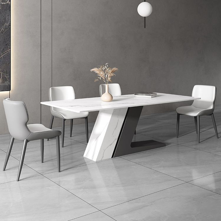 Modern Sintered Stone Top Dining Set Rectangle 1/2/5/7 Pieces Dining Table Set Clearhalo 'Dining Room Sets' 'Dining Tables & Seating' 'dining_room_set' 'furn' 'furn_dining_room_set' 'Furniture' 'Kitchen & Dining Furniture' 1200x1200_d6e700ce-4f24-45bf-8205-095dbf77d51b