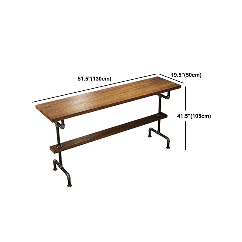 Rechteckiges Massivholz-Bartisch-Set, industrieller 1/4/7-teiliger Thekentisch mit Hockern