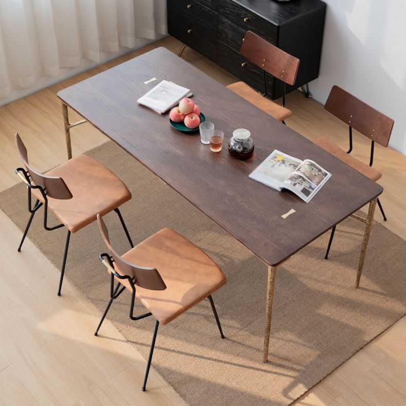 Traditional Luxury Rectangle 4 Legs Dining Site Table Solid Wood Dinette Table Clearhalo ' dining_table' 'Dining Tables & Seating' 'Dining Tables' 'furn' 'furn_dining_table' 'Furniture' 'furniture_dining_table' 'Kitchen & Dining Furniture' 'kitchen&dining_furn' 'kitchen' 'kitchen_dining_table' 1200x1200_d6e7dc3e-89f2-49bf-aae3-f8d3231adbef