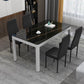 Metal Modern Rectangle Indoor Table Glass Top Table for Dining Room and Kitchen Clearhalo 'Dining Tables & Seating' 'Dining Tables' 'dining_table' 'furn' 'furn_dining_table' 'Furniture' 'Kitchen & Dining Furniture' 1200x1200_d6e7e665-6f39-47de-aaa9-29238fa6841a