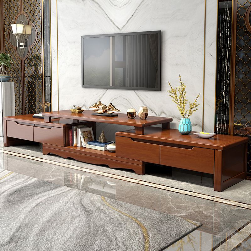 Scandinavian Rubber Wood Media Console Open Shelving TV Stand with Drawers Clearhalo 'furn' 'furn_tv_stands_entertainment_centers' 'Furniture' 'Living Room Furniture' 'TV Stands & Entertainment Centers' 'TV Stands & Media Storage Furniture' 'tv_stands_entertainment_centers' 1200x1200_d6e7f699-4b3b-47c2-a6de-a23d8f9a2646