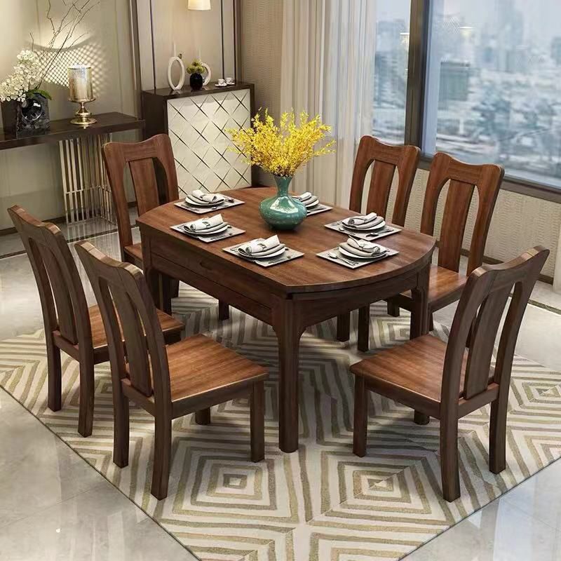 Traditional Round Table Set 1/2/5/7 Pieces Dining Set for Home Clearhalo 'Dining Room Sets' 'Dining Tables & Seating' 'dining_room_set' 'furn' 'furn_dining_room_set' 'Furniture' 'Kitchen & Dining Furniture' 1200x1200_d6e879c6-2b8d-4504-b815-1cf04acaae5b