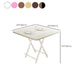 Modern Folding Dining Table Square Wood Top with Metal Legs for Home