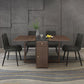 Modern Rectangle Folding Wood Dining Table for Small Space with Pedestal Base