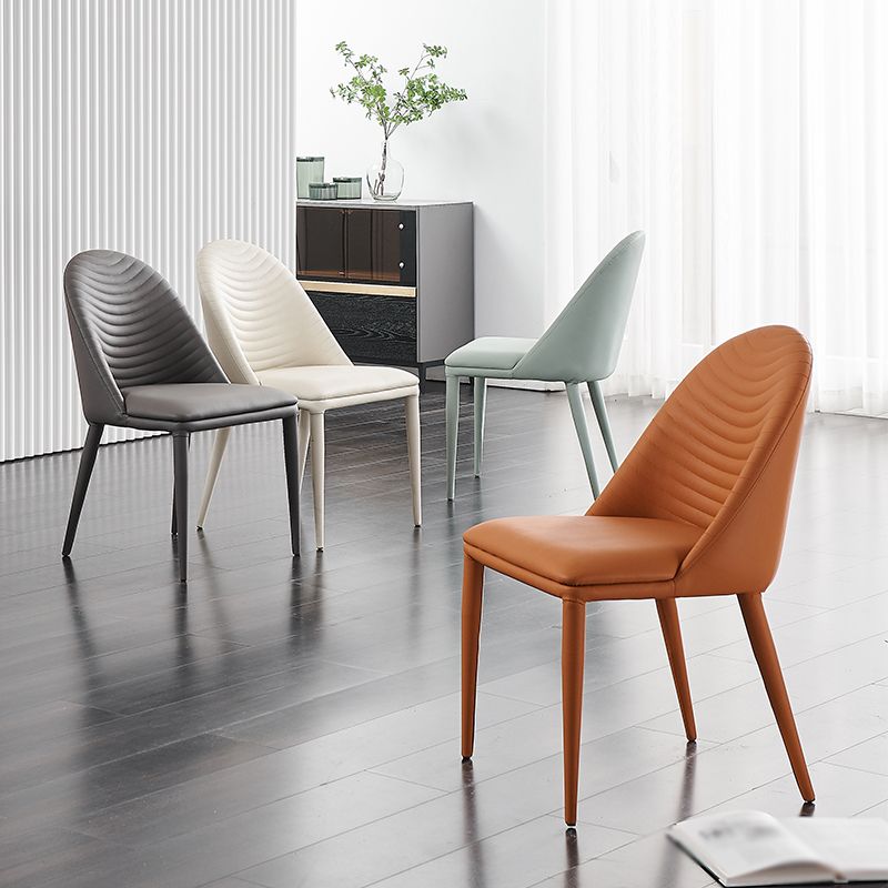 Modern Style Leather Dining Chairs Upholstered Solid Back Chairs (Set of 2) Clearhalo ' kitchen&dining_furn' 'Dining Chairs' 'Dining Tables & Seating' 'dining_chair' 'furn' 'furn_dining_chair' 'Furniture' 'furniture_dining_chair' 'Kitchen & Dining Furniture' 'kitchen' 1200x1200_d6ea49c6-b26b-4561-afe8-3cafb1911976