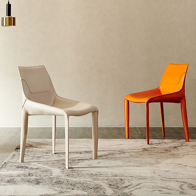 Contemporary Faux Leather Dining Chairs Indoor-Outdoor Parsons Chair Clearhalo 'Dining Chairs' 'Dining Tables & Seating' 'dining_chair' 'furn' 'furn_dining_chair' 'Furniture' 'Kitchen & Dining Furniture' 1200x1200_d6ea8f69-d2d7-4ca6-8c14-ac49001831dd